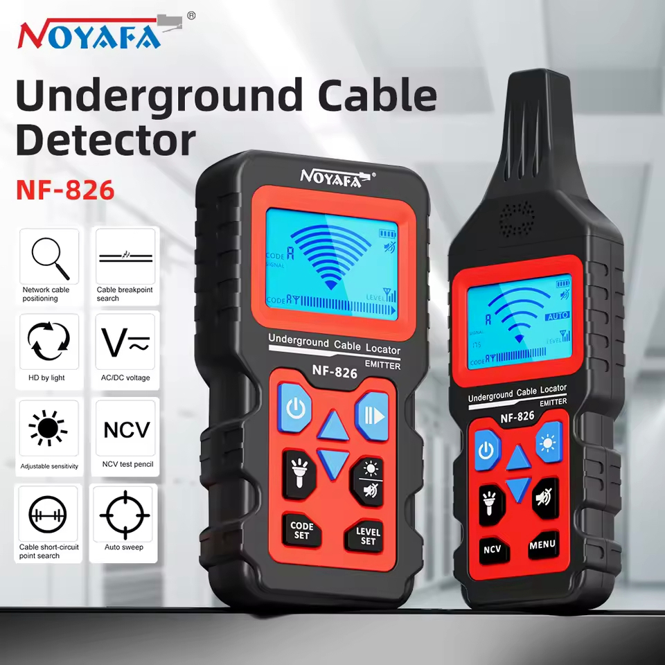 NOYAFA NF-826 เครื่องทดสอบสายเคเบิลใต้ดิน Locator ตัวติดตามลวดการตรวจจับผนังเส้นไฟฟ้า