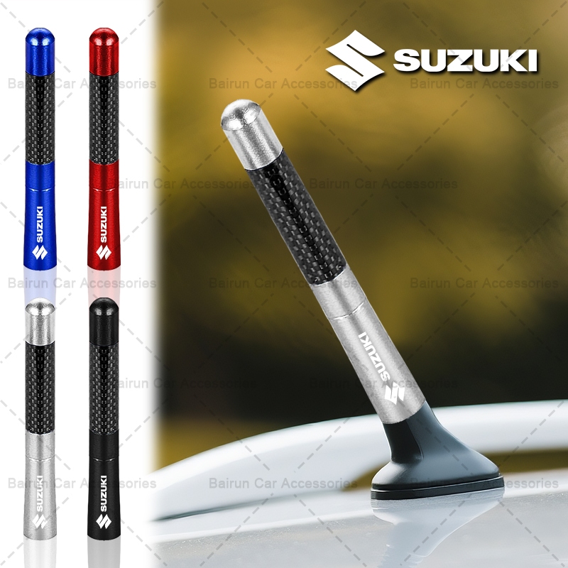 1pcs คาร์บอนไฟเบอร์โลโก้รถเสาอากาศวิทยุรถ FM/AM รับเสาอากาศสําหรับ Suzuki Grand Vitara Suzuki Sx4 Swift Alto