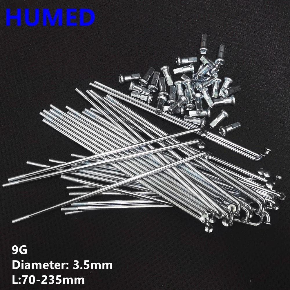 9G รถจักรยานยนต์ Spokes เส้นผ่านศูนย์กลาง 3.5 มม.J-bend ยาว 70 มม.-235 มม.สําหรับ E-จักรยานจักรยานล้