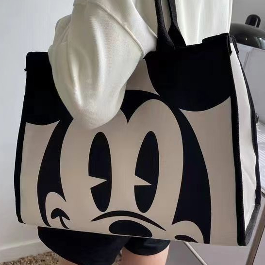 【จัดส่งจากประเทศไทย】🌼พร้อมส่ง🌼กระเป๋าสะพายไหล่ ผ้าแคนวาส ทรงโท้ท ขนาดใหญ่ จุของได้เยอะ ลายการ์ตูน แฟชั่นฤดูร้อน สําหรับคุณแม่