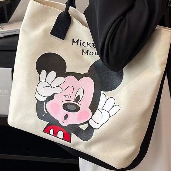 【จัดส่งจากประเทศไทย】🌼พร้อมส่ง🌼 กระเป๋าสะพายไหล่ ผ้าแคนวาส ลายการ์ตูนมิกกี้เมาส์น่ารัก สามารถใส่ของได้หลายอย่าง สําหรับสุภาพสตรี และนักเรียน