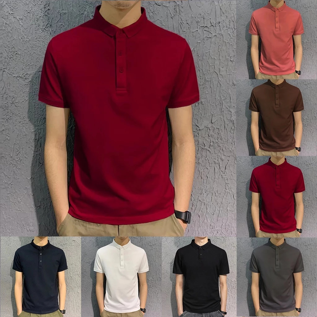 เสื้อโปโลผู้ชายแขนสั้น สไตล์แฟชั่นสำหรับฤดูร้อน สวมใส่ง่ายทั้งทำงานและพักผ่อน
