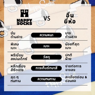 Happy Socks ถุงเท้าครึ่งน่องผ้าฝ้ายลายน่ารักสำหรับผู้หญิง ลายลูกพีชรูปหัวใจ