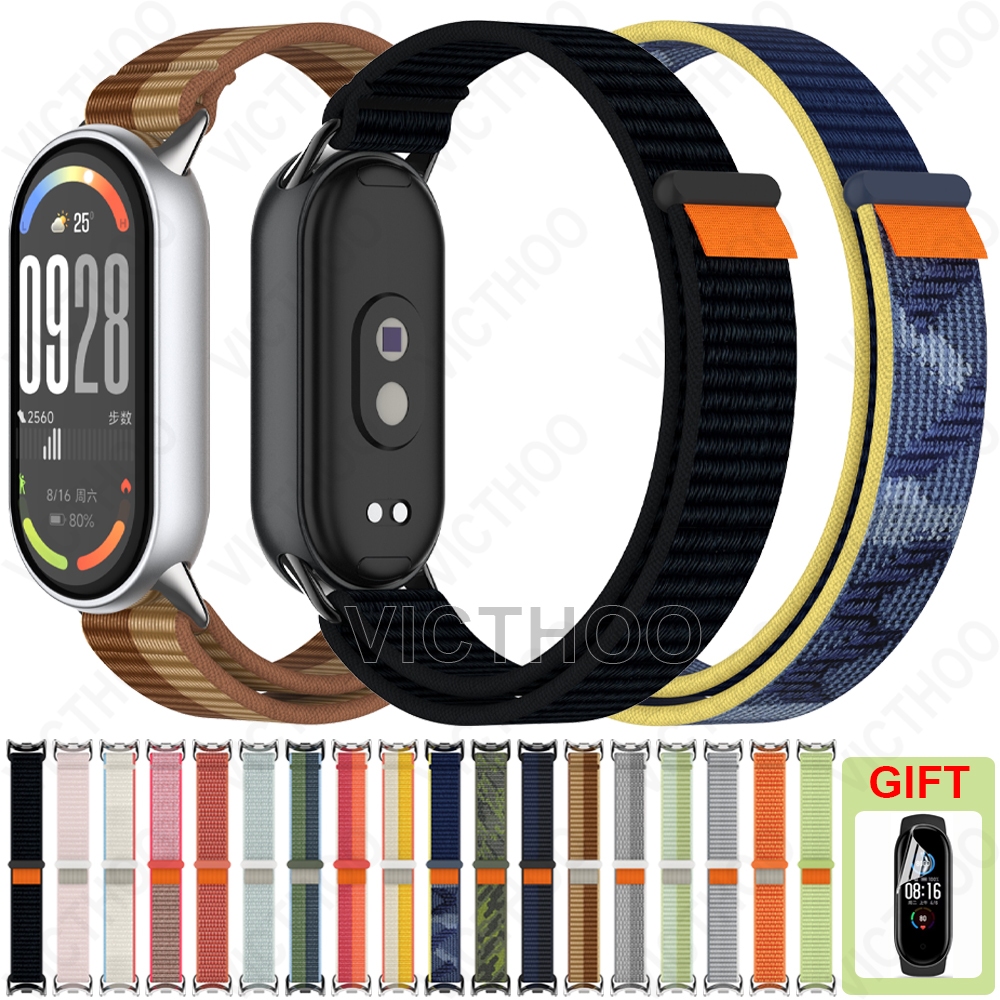 สายรัดไนลอนปรับเปลี่ยนสร้อยข้อมือนาฬิกาอุปกรณ์เสริมสําหรับ Xiaomi Smart Band 10 9 8 / Band 10 Ceramic Edition