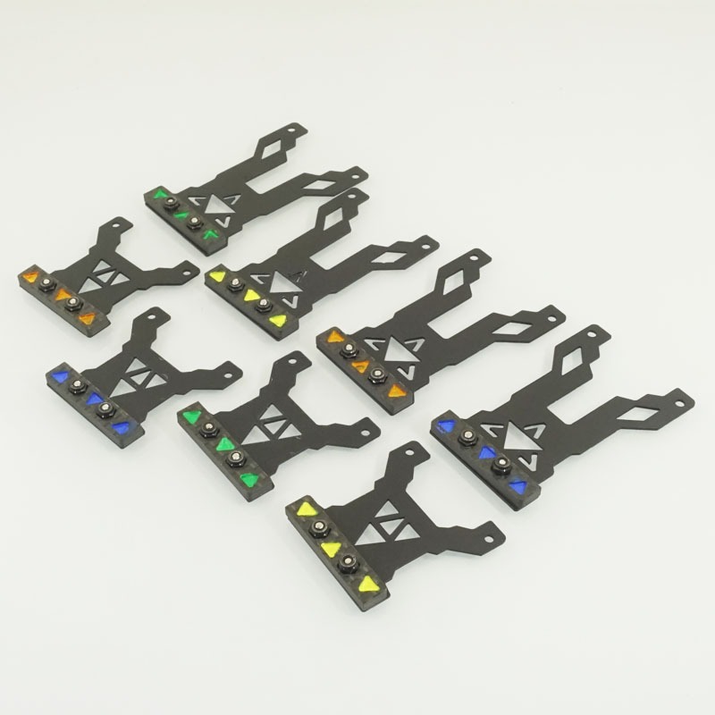 Mini 4wd ที่จับสีดํา CNC ด้านหลังแผ่นแดมเปอร์สําหรับ MS MSL VZ FMA แชสซี 3 มม.คาร์บอนประกอบ