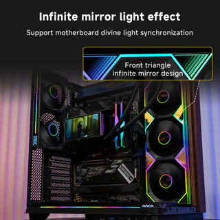 Jungle Leopard Pro Flow 360 CPU Aio Cooler 5.5 นิ้วหน้าจอ LCD / 360 มม.พัดลม/5V 3PIN ARGB Mobo Sync 4PIN PWM Daisy Chain สําหรับ Intel LGA1155 LGA1200 LGA1700 AMD AM5 AM4