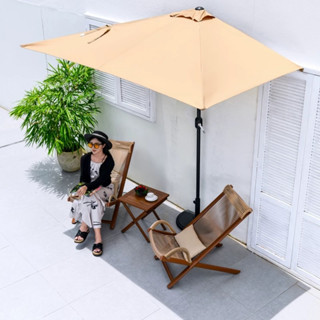 250x125CM Garden Outdoor Half Round Patio Umbrella
