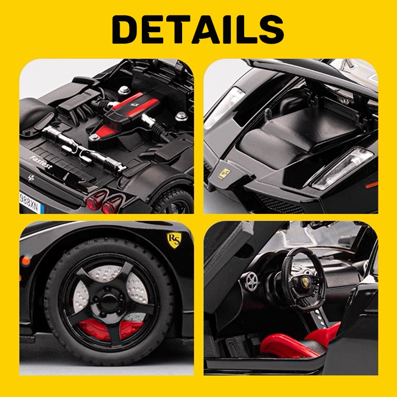 1:22 Scale Ferrari Enzoรถรุ่นDiecastรถของเล่นสําหรับเด็กผู้ชายวันเกิดของเล่นเด็กคอลเลกชันรถ - รูปที่ 7