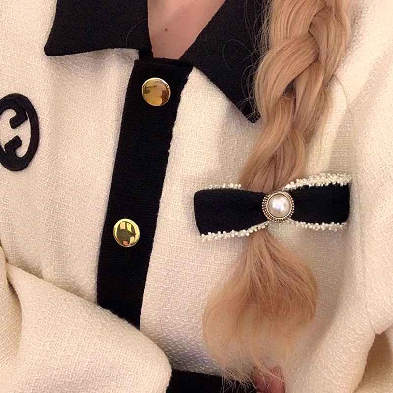 👑👑[ขาวดำ·ไว้ทุกข์]Bigrunng Handmade ผ้า Camellia ดอกไม้โบว์คลิปผม Barrettes Headdress ฤดูใบไม้ผลิคลิปสําหรับผู้หญิงแฟชั่นผมหางม้าอุปกรณ์เสริมผม SG - รูปที่ 3