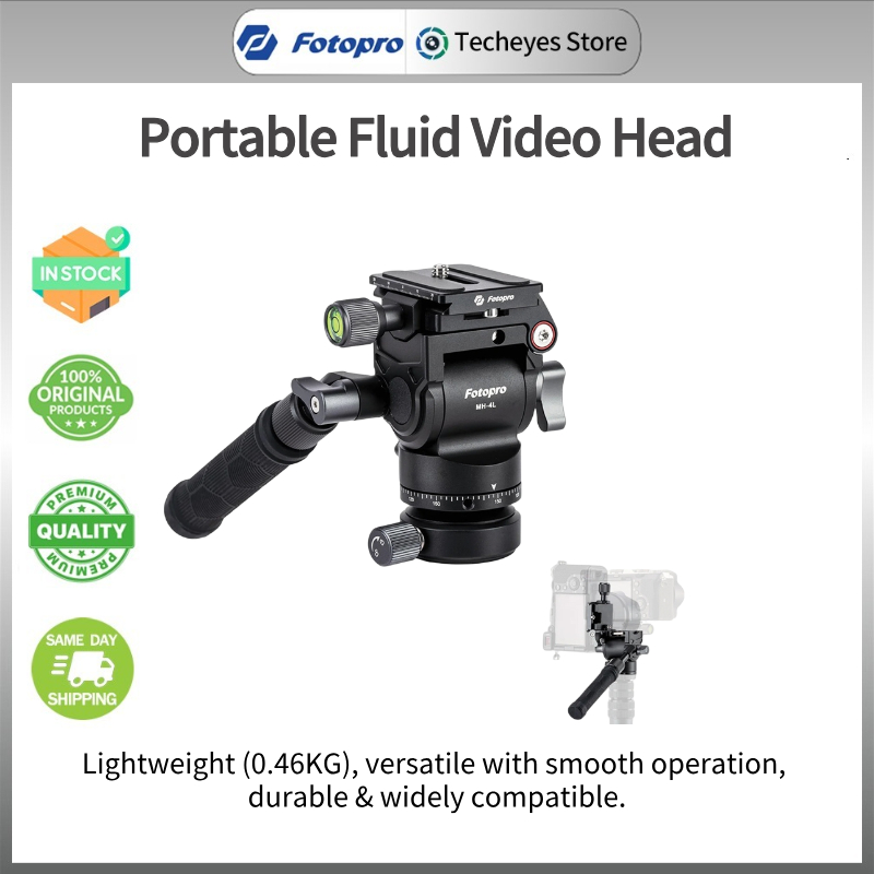 Fotopro MH-4L/MH-4A แบบพกพา Gimbal Stabilizer Fluid Video Head พร้อมแผ่นสําหรับกล้อง DSLR
