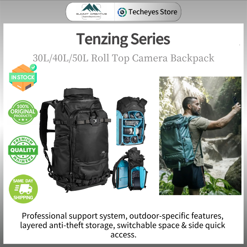 Summit Creative Tenzing 30L/40L/50L กลางแจ้ง Roll Top กระเป๋ากล้องกันน้ําสําหรับกล้อง/โดรน/เลนส์
