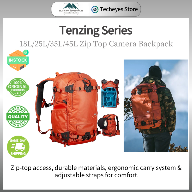 Summit Creative Tenzing 18L/25L/35L/45L Zip Top Bags กระเป๋าเป้สะพายหลังกล้องกันน้ําสําหรับ sony/can