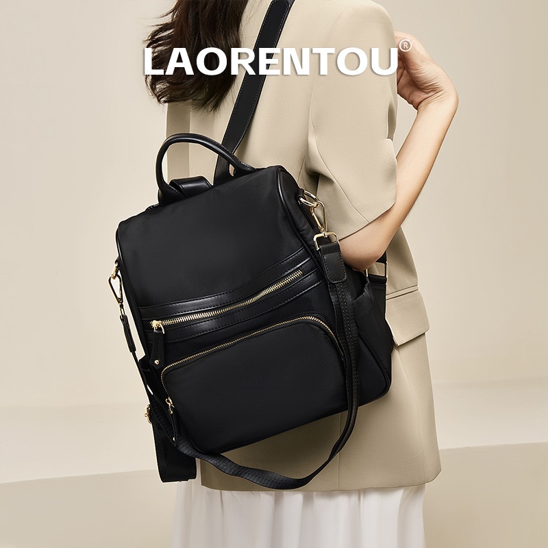 LAORENTOU กระเป๋าเป้สะพายหลังขนาดใหญ่สำหรับผู้หญิง ดีไซน์เกาหลี หลายช่องจัดของ ใช้ได้ทุกวัน