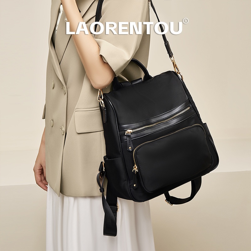 LAORENTOU กระเป๋าเป้สะพายหลังขนาดใหญ่สำหรับผู้หญิง ดีไซน์เกาหลี หลายช่องจัดของ ใช้ได้ทุกวัน - รูปที่ 2