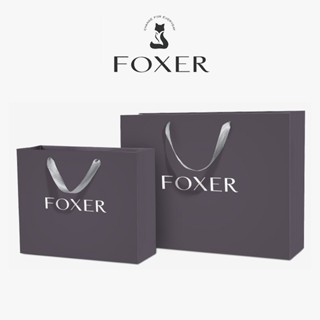 FOXER ถุงของขวัญสไตล์มินิมอลระดับพรีเมียม สีเทาอมฟ้า