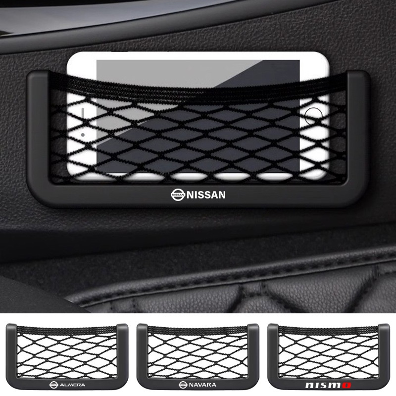 Nissan Car ที่เก็บกาวถุงตาข่ายถุงเก็บกระเป๋าโทรศัพท์กล่องเก็บกุญแจ March Almera Note Livina Juke X-trail Sentra Navara Kicks Tida Teana