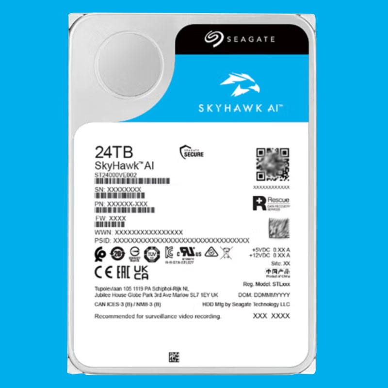 [AI] Seagate Skyhawk AI 24TB 20TB 18TB 16TB 14TB การเฝ้าตรวจ 7*24 ชั่วโมง HDD