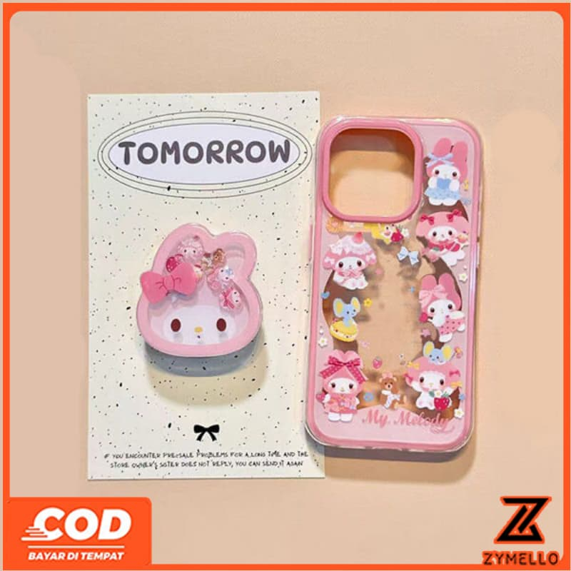 สําหรับVivo V70 V60 LITE V50 LITE V40 LITE Y05 Y31 Y21D Y19S Y04 Y29 Y29S V29 V30 Y03 Y18 Y200 Y300 น่ารักขอบสีชมพู Melodyโปร่งใสกันกระแทกTPUเคสโทรศัพท์