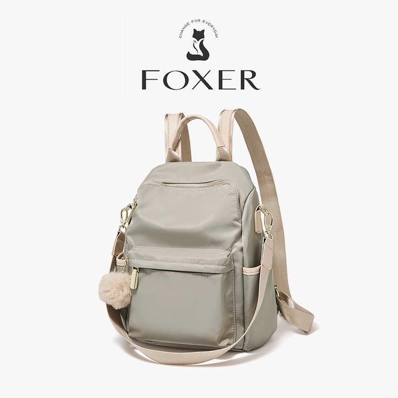 FOXER กระเป๋าเป้ สุภาพ สตรี ดีไซน์ เรียบง่าย น้ําหนัก เบากัน น้ําแฟชั่น ทนทาน