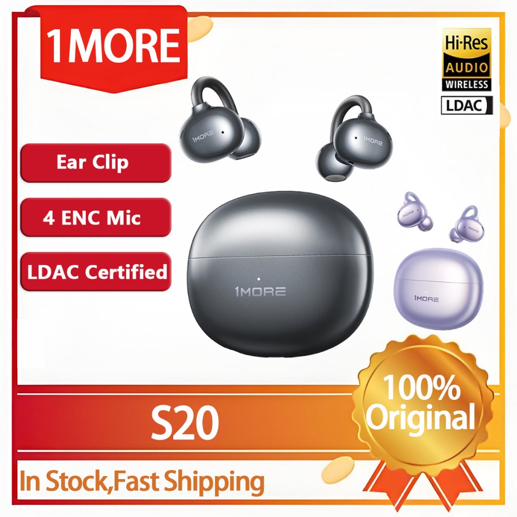1MORE S20 คลิปหูหูฟัง HI-RES บลูทูธไร้สาย Ear buds ANC TWS หูฟัง