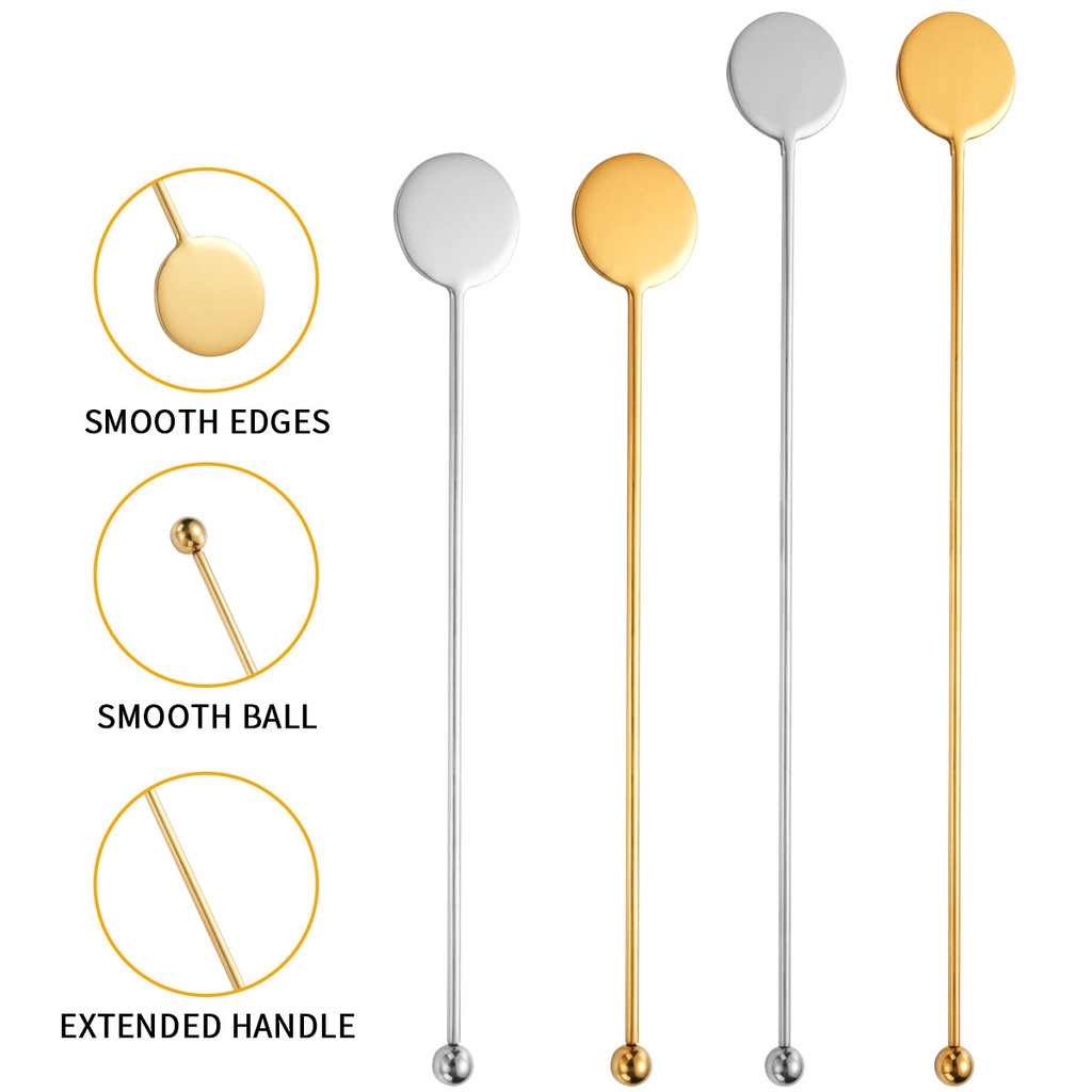 ใช่ 304 สแตนเลสกวนช้อนด้ามยาวช้อนน้ําแข็งกวนก้านบาร์ผสมบาร์