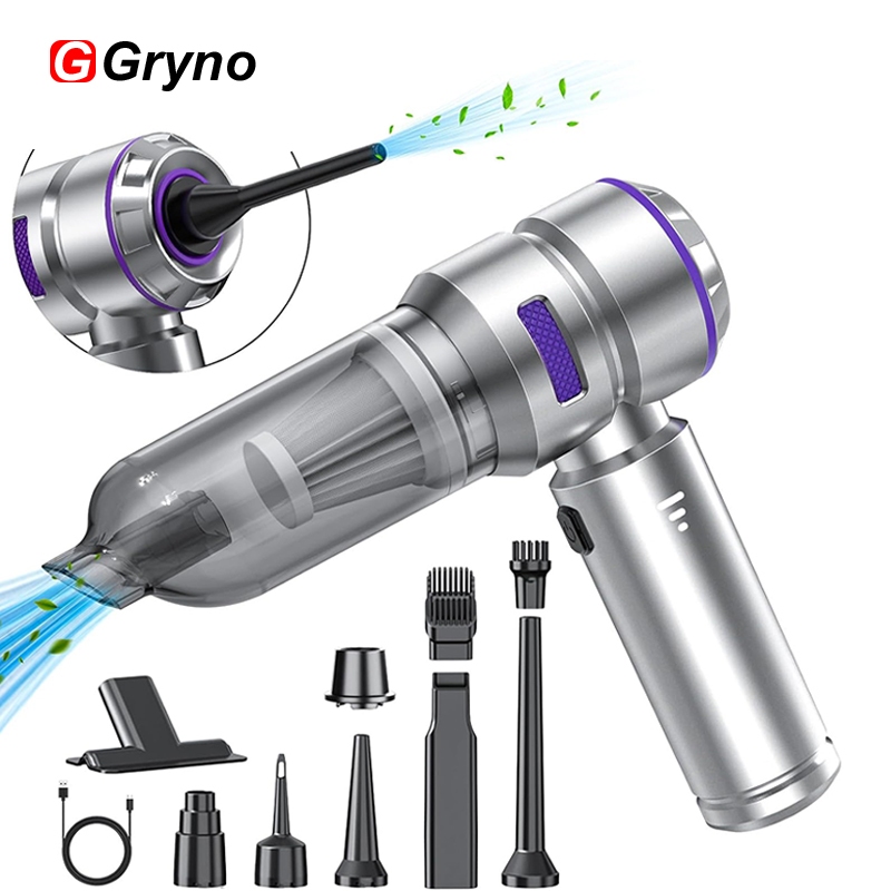 Gryno 2 ใน 1เครื่องดูดฝุ่นในรถยนต์และเครื่องเป่าลมไร้สายมินิแบบพกพา ถือ ไร้สายที่มีประสิทธิภาพลมใช้ในบ้าน