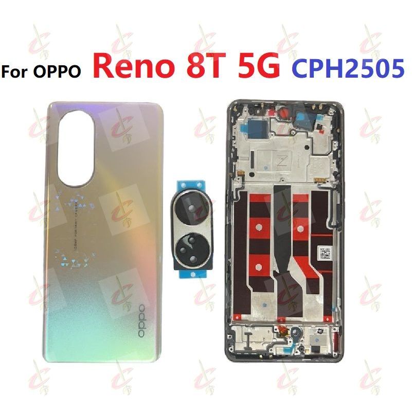 บอดี้ Body ฝาหลัง บอดี้กลาง สําหรับ กรกรอบ ฝาครอบ เลนส์กล้อง แบบเปลี่ยน สําหรับ OPPO Reno 8T 5G LCD MIddle Frame