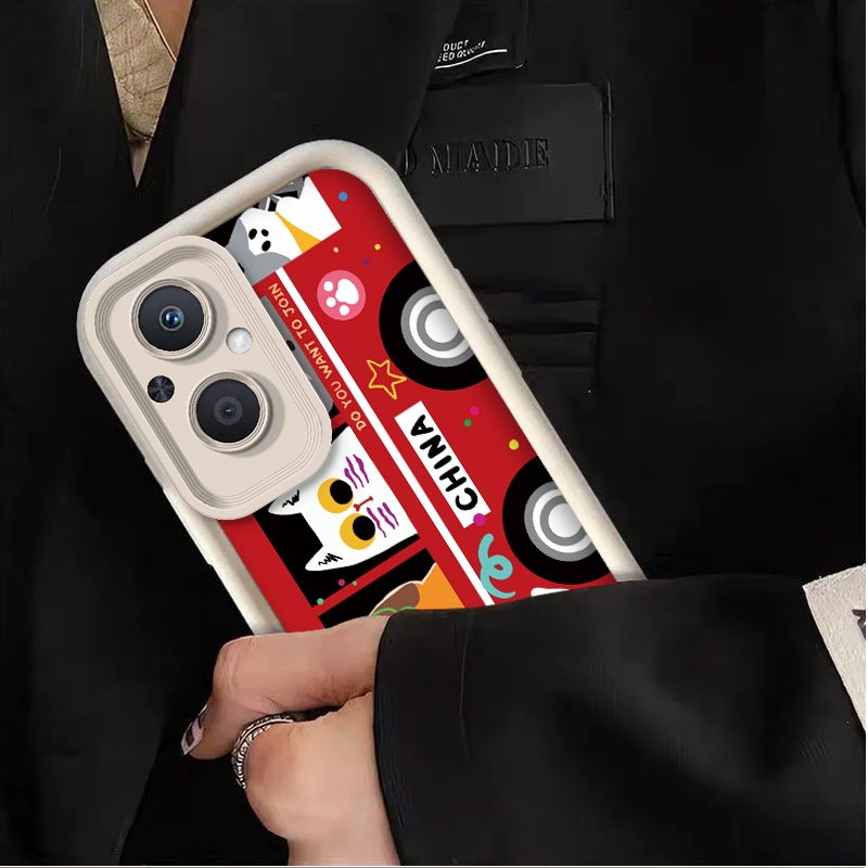 แมวน่ารัก bus shell delivery bracket เคสโทรศัพท์สําหรับ OPPO A36 4G A76 4G REALME 9i K10 4G A96 4G O