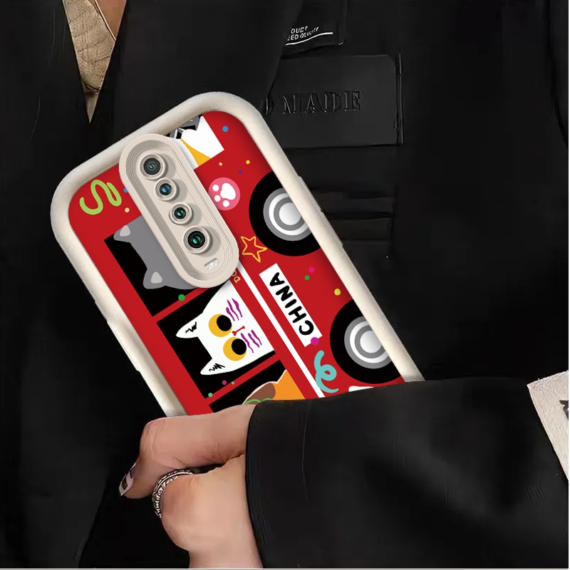 แมวน่ารัก bus shell delivery bracket เคสโทรศัพท์สําหรับ Xiaomi Redmi NOTE9 PRO-5G Redmi note8 12T MI