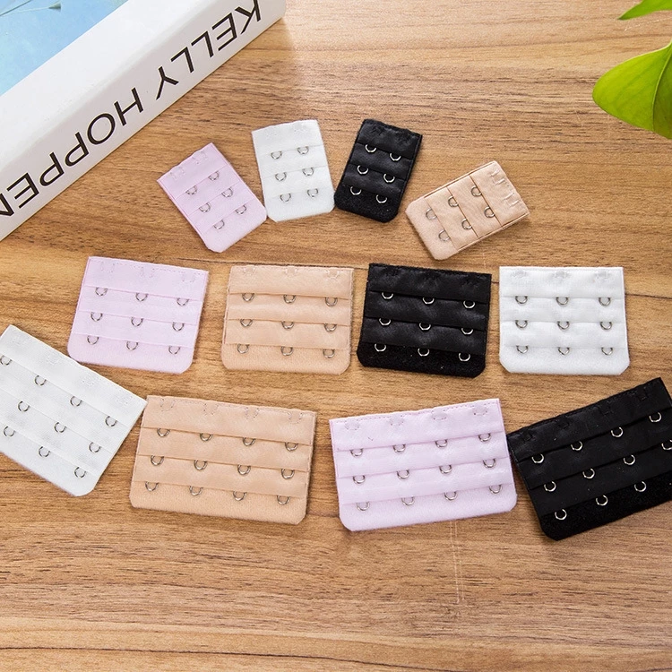 1PCS CHEN AN หลายสีกลับ Bra Extender สายรัด 2/3/4 ตะขอ 3 แถวชุดชั้นใน Strapless อุปกรณ์เสริม 长扣 พร้อมสต็อก