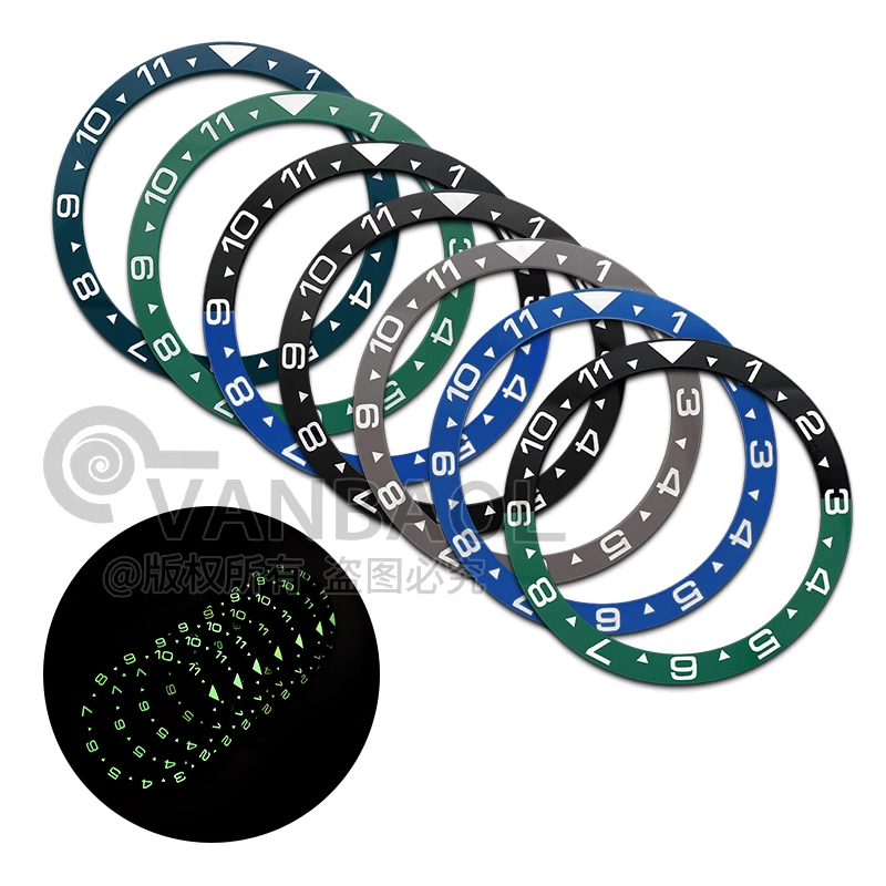 อุปกรณ์เสริมนาฬิกา ปรับให้เข้ากับ SKX007 Bezel Baffle Ceramic Flat Night Aperture ปาก 38 * 31.5 มม.