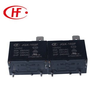 รีเลย์อิเล็กทรอนิกส์ขนาดเล็ก JQX-102F-12VDC หนึ่งชุดเปิดปกติ 4 Pins 20A250VAC เครื่องปรับอากาศเฉพาะร