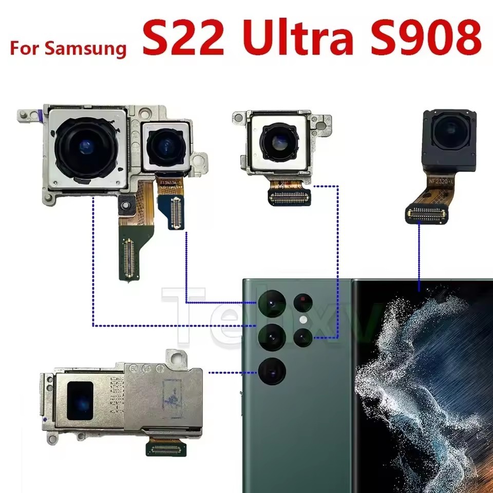 ดีกล้องสําหรับ Samsung Galaxy S22 Ultra 5G S908B/S908U/S908E/S9080 โมดูลกล้องหลักหลัง Telephoto กว้าง