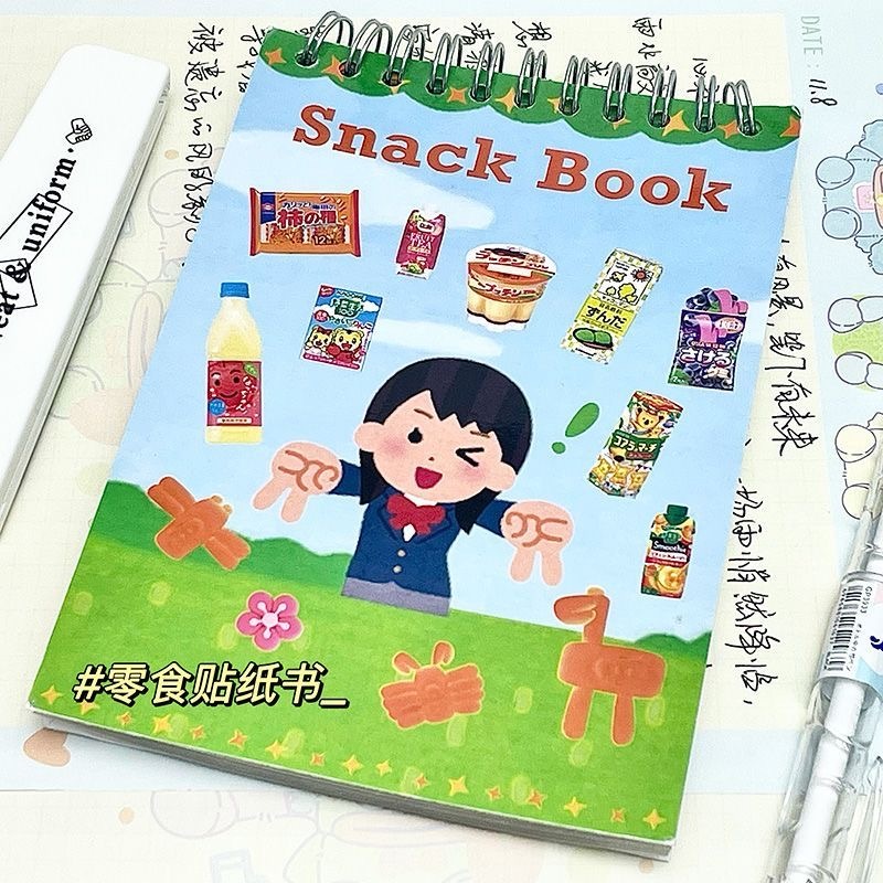 Snack Sticker Book Food Sticker Book Sticker Book DIY วัสดุคู่มือเคสโทรศัพท์ถ้วยน้ําสติกเกอร์ตกแต่ง