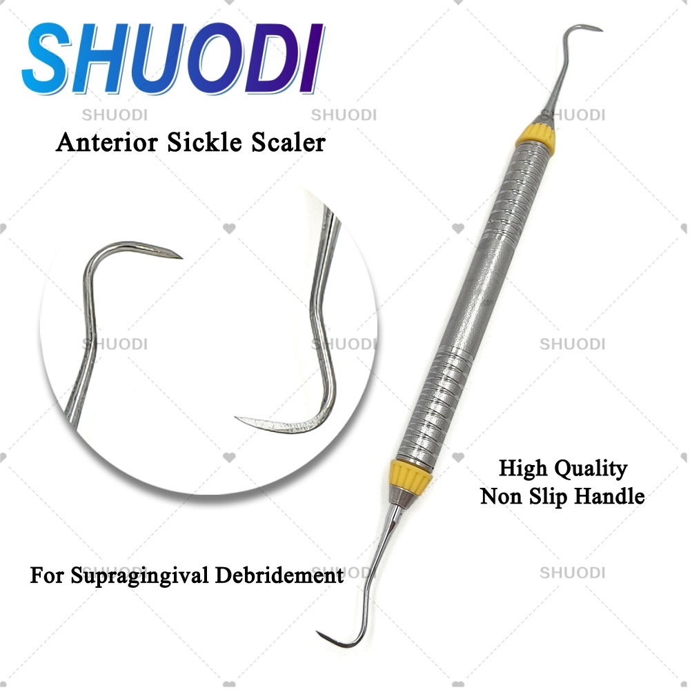คุณภาพสูง Nonslip Handle ทันตกรรม Anterior Sickle Scalers สําหรับ Supragingival Debridement Gracey c