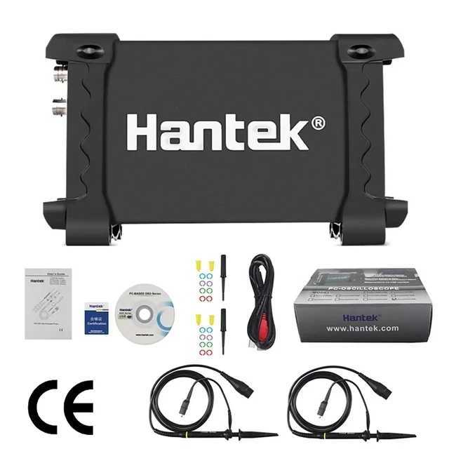 Hantek 6022BE 2 ช่อง 20Mhz มือถือแบบพกพาวินิจฉัยอัตโนมัติ Oscilloscope