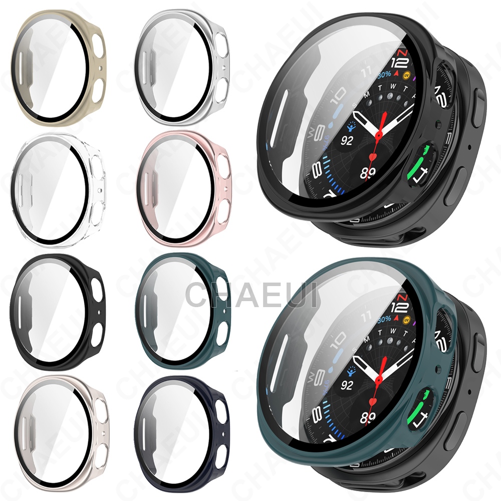 เคสซิลิโคนพีซีพร้อมฟิล์มป้องกันหน้าจอสำหรับ Galaxy Watch 7 FE 6 5 4 40mm 44mm