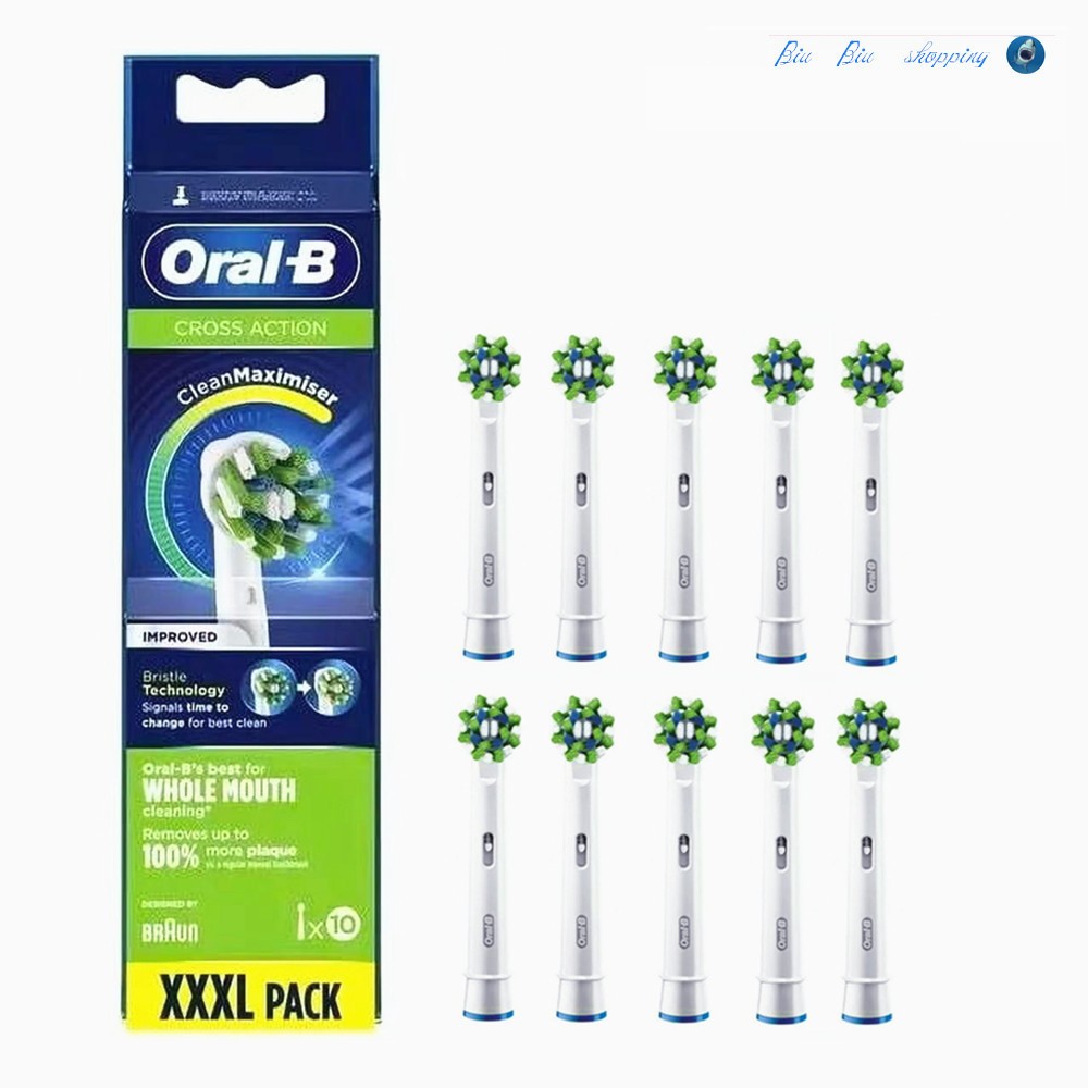 หัวเปลี่ยนแปรงสีฟันไฟฟ้า Oral B EB50 Cross Action แต่ละแพ็ค 4&10 ชิ้น
