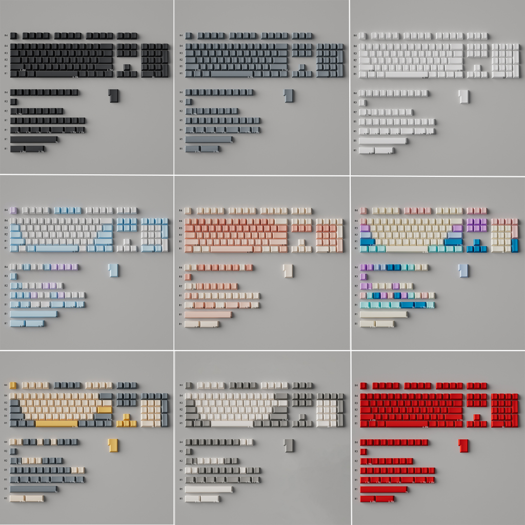 Yongqiu Premium Blanks PBT Keycaps โปรไฟล์เชอร์รี่ 144 คีย์สําหรับ DIY แป้นพิมพ์เครื่องกลแบบกําหนดเอง