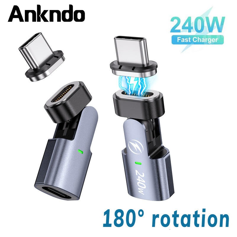 11Pin Magnetic Type C OTG Adapter 240W Fast Charging USB C ถึง Type C ตัวแปลงหญิงสําหรับ iP Mac Samsung แล็ปท็อป
