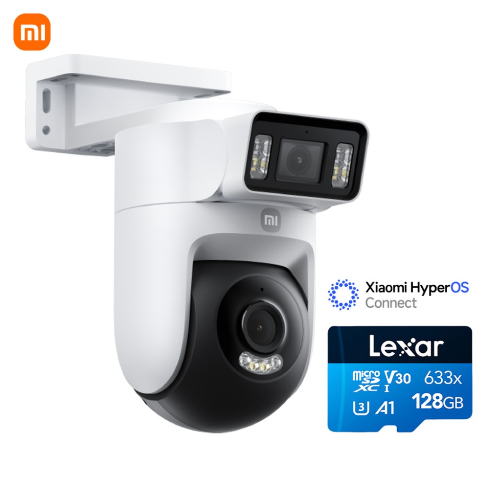 กล้องกลางแจ้ง Xiaomi 4 Dual 5MP กล้อง Super-Clear การติดตาม AI พร้อม Night Vision IP66 Weatherproof