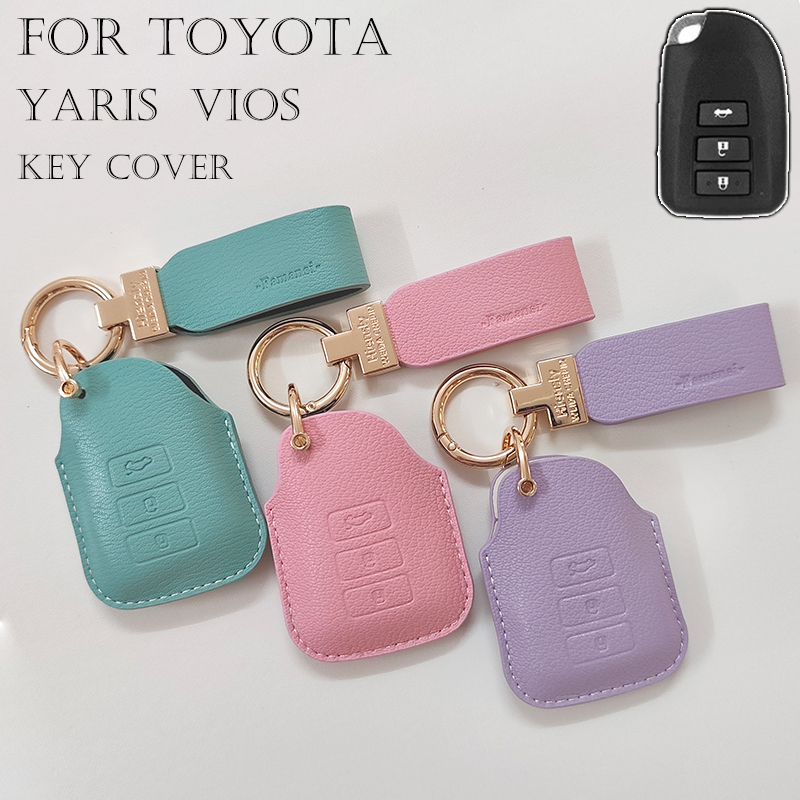 หนังนุ่ม เคสกุญแจรถ ปลอกกุญแจ TOYOTA YARIS 2018 2019 2020 2021 ATIV Top Yaris nsp151 คู่กับสายคล้องกุญแจ Vios Yaris Ativ Hiace เคสป้องกันกุญแจรถยนต์ อะไหล่รถยนต์