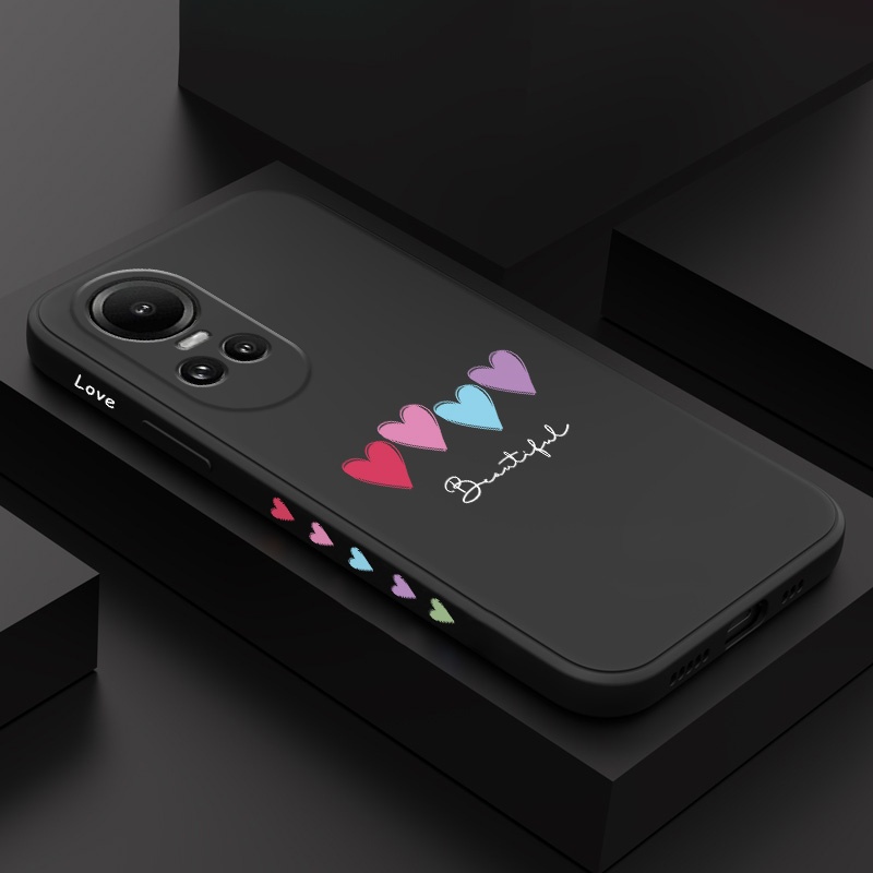 เคสโทรศัพท์สําหรับOPPO Reno 10Pro 10 8Z 8 Pro 8T T Z 7Z 6 5 Pro Plus 5G 4Gบล็อกสีCreative Design Cov