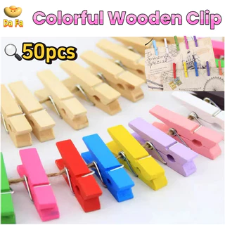 50 ชิ้น / แพ็ค 2.5/3.5/4.5 ซม. คลิปไม้หลากสี DIY คลิปตกแต่งไม้ทําด้วยมือคลิปรูปภาพ