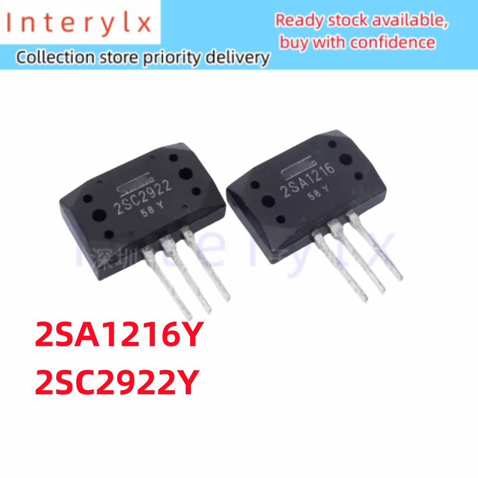 2 ชิ้น/ล็อตแบรนด์ใหม่พร้อมสต็อก 2SA1216Y 2SC2922Y 2SA1216 2SC2922 เครื่องขยายเสียงหลอด A1216 C2922 ค