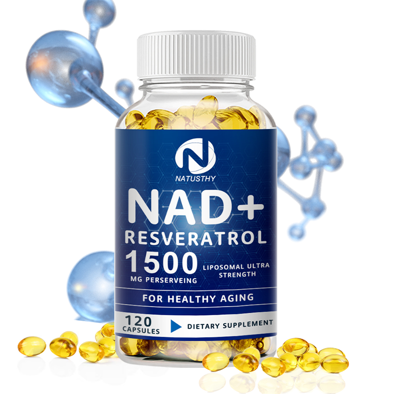 NATUSTHY NAD Resveratrol 1500mg สําหรับริ้วรอยแห่งวัย ผิว พลังงาน สารต้านอนุมูลอิสระ การเผาผลาญสุขภาพ
