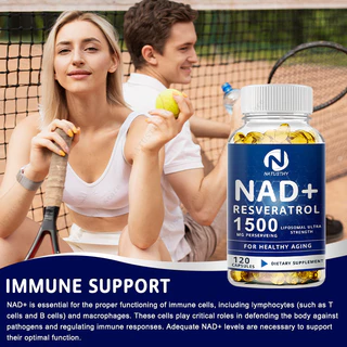 NATUSTHY NAD Resveratrol 1500mg สําหรับริ้วรอยแห่งวัย ผิว พลังงาน สารต้านอนุมูลอิสระ การเผาผลาญสุขภาพ