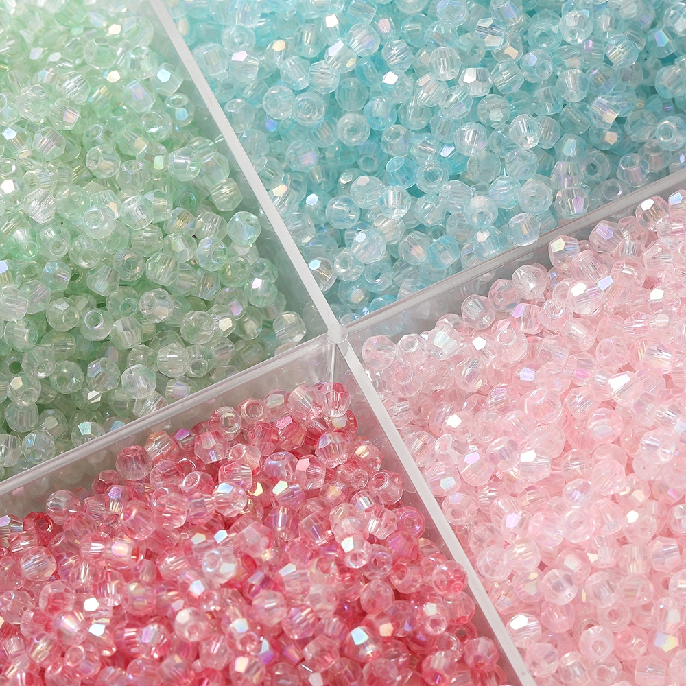 St.Kunkka ลูกปัดแก้วคริสตัลเช็ก 4.5*3.5 มม.100Pcs ลูกปัดแก้ว ABพราว เหมาะสำหรับทำเครื่องประดับ DIY อย่างสร้อยข้อมือและสร้อยคอมากกว่า