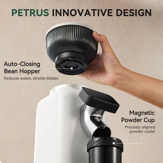 Petrus เครื่องบดกาแฟ รุ่นโม่กรวย (Conical Burr) ปรับความละเอียดได้ 40 ระดับ สำหรับชงเอสเปรสโซ่/ดริป/พัวร์โอเวอร์/สกัดเย็น และเฟรนช์เพรส PE3788