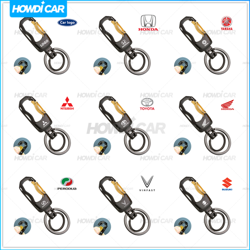 แฟชั่น Forward Tech พวงกุญแจรถสีดําสีทอง Trim สําหรับรถยนต์รถจักรยานยนต์